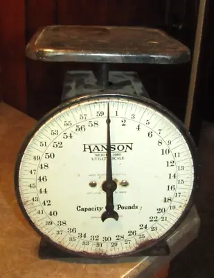 Vintage Hanson Model 2060 Utility Scale 60 Lbs Industrial Farmhouse Style Works • $34.99