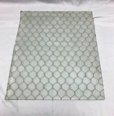 1 Piece VTG 10x12 Industrial Chicken Wire Safety Security Glass Old 1079-23B • $39