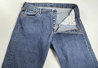 Levi's 501 Size 36X32 (36X31) Blue Jeans Men's Button Fly Straight Classic Fit • $24