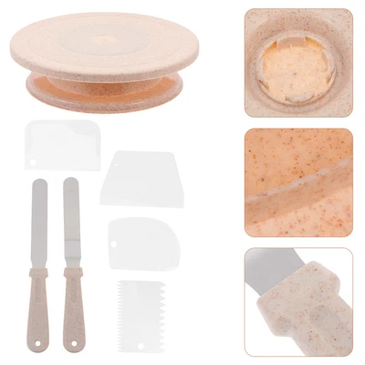 £24.37 • Buy Rotated Cake Turning Table Stand Cake Decorating Rotary Stand Kit (Wheat Color)