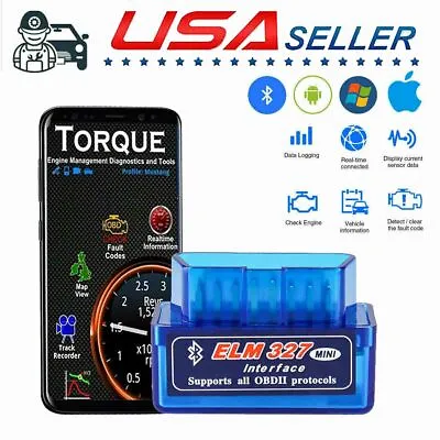 ELM327 Torque_Pro Bluetooth OBD2 OBDII Adapter Car Bluetooth Scanner Code Reader • $8.34