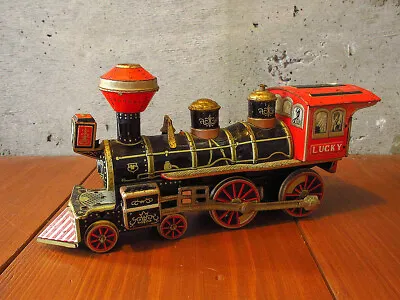 Vintage-40’s Marusan Shoten Tin Locomotive LUCKY  Toy Collection Japan  • $119.79