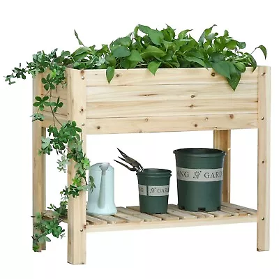 £39.99 • Buy Wooden Raised Garden Bed Outdoor Plant Stand Box With Clapboard UK