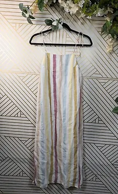 MADEWELL X LAUDE THE LABEL Women's Oragnic Linen Jane Maxi Dress Printer Stripe • $34.99