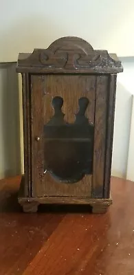 Antique Doll Toy Dollhouse Miniature Oak Carved Hand Made Wardrobe 7 7/8” T  • $79.99