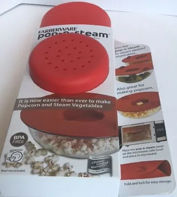 Farberware Pop-N-Steam Microwave Popcorn Popper & Vegetable Steamer - NEW • $8.99