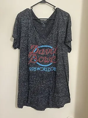 NEW Torrid Retro David Bowie World Tour 1978 Black Grey T-Shirt Size 3 • $24