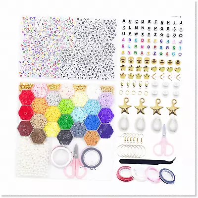 6700 Pcs Clay Bead Bracelet Making Kit - Create Beautiful Friendship Bracelets W • $54.99
