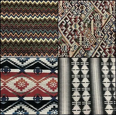 £11.98 • Buy 100% Tapestry Upholstery Fabric - Aztek Chevrons Geometric - 140cm 54  Wide