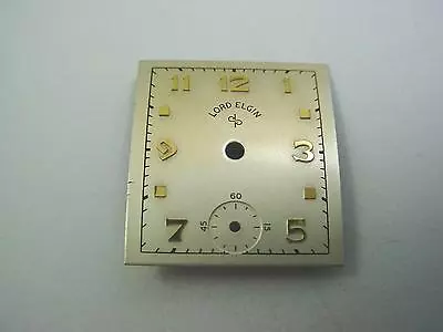 Pearl Lord Elgin Watch Dial 20.52mm X 18.6mm Vintage Subdial 6.7mm Gold Markers • $29