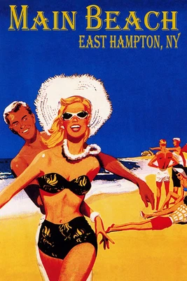 $79 • Buy Youth Fun Main Beach East Hampton Ny Vacation Summer Travel Vintage Poster Repro