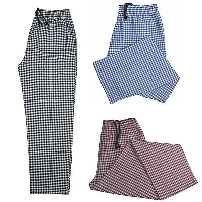 Chef Trousers Excellent Quality Unisex 3 Pocket Elasticated Chef Check Trousers • £12.99