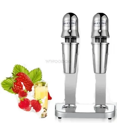 220V Stainless Steel Double Heads Milk Shake Machine Milk Mixer Commercial Up • £243.12