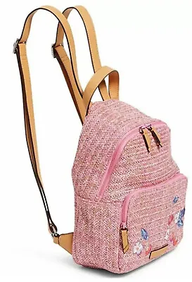 Vera Bradley Straw Pink Cherry Double Compartment Small Backpack/ Purse  PRETTY • $33.91