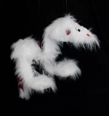 Wynn Miller MOPKINS DRAGON Marionette Puppet 1989 VERY RARE White Fur Red Spine • $99.99