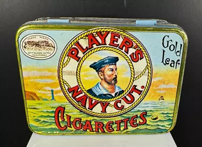 Vintage John Player's Navy Cut Hand Made Cigarettes Collectible Tin Box • $29.99