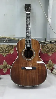 All Solid Koa Wood 39 Inch OOO Type Acoustic Guitar Ablaone Ebony Fingerboard • $768