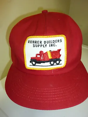 $22 • Buy ROHRER BUILDERS SUPPLY  Vintage Trucker Cap  Columbiana E Liverpool Oh
