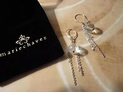 Marie Chavez Draped Crystal Earrings ~beautiful ~ $77 • $20.99