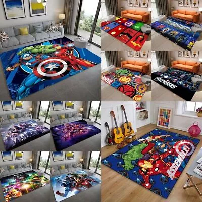 3D Marvel Avengers Spiderman Floor Rug Carpet Bedroom Doormat Living Chair Mat • £7.75