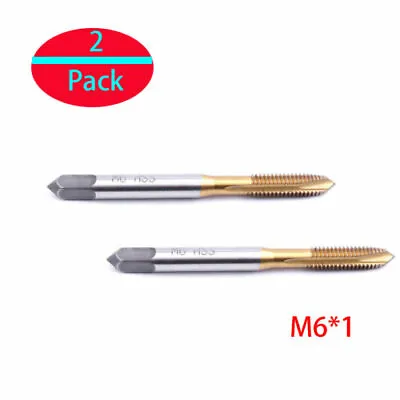 2x Metric Right Hand Machine Tap 6mm M6x1mm HSS Spiral Point Straight Flute  • $8.99