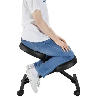 Ergonomic Kneeling Chair Adjustable Posture Chair Stool With Angled Seat Black • $56.98