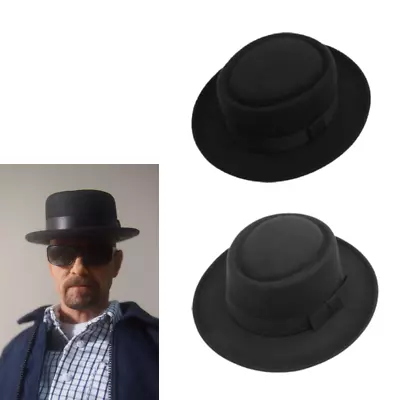 Stylish Breaking Bad Gift Black Wool Hat With Bow Tie Detail • $18.29