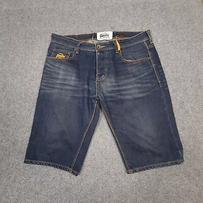 Superdry Shorts Mens 35 Blue Denim Cotton Summer Casual Beach Size 35 • $12.73
