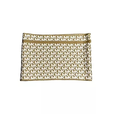Michael Kors Scarf MK Monogram Reversible Infinity Tan Beige Knit • $15.29