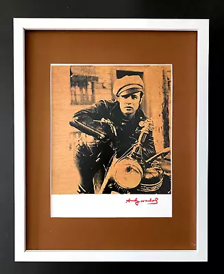 Andy Warhol + Rare 1984 Marlon Brando Print Matted And Framed • $149