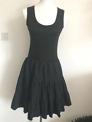 Retro Style 'soho St.' Black Vest + Cotton Rara Skirt Sun Dress 10 Katie Korea • £20