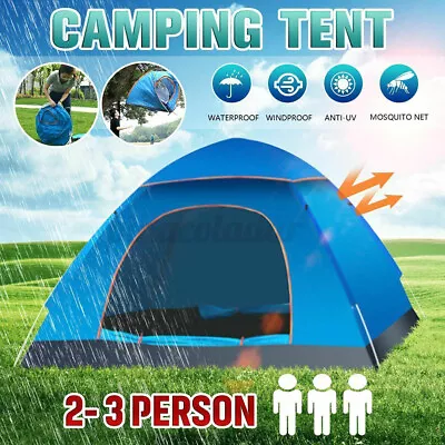 3-4 Man Person Pop Up Tent Family Camping Instant Tent For Hiking Beach Festival • $30.07