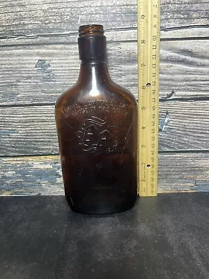 Vintage AA  Ancient Age  One Pint Amber Whiskey Bottle Cleveland OH • $10