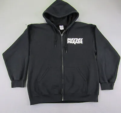 Mayday Parade Hoodie Mens Large Black Full Zip Sweater Jacket Pop Punk Rock Band • $49.97