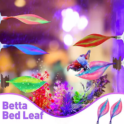 Aquarium Artificial Leaf Betta Bed Fish Resting Leaf Hammock Fish Tank Decors • $9.27