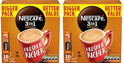 2x 16 Sachets NESCAFE Original 3 In 1 CARAMEL  Instant Coffee (32 Sachets) • £8.95