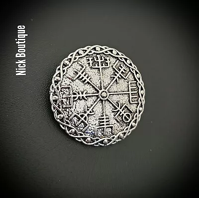 Celtic Viking Brooch Pin Norse Lapel Shiny Antique Silver Vintage Look Gift • $5.72