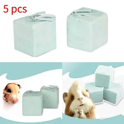 5PCS Hamster Rabbit Rat Guinea-pig Calcium Mineral Chew Cube Teeth Grinding Toys • £5.99