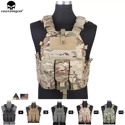 Emerson Tactical LBT6094K Plate Carrier Combat Vest Body Armor W/ 3 Mag Pouches • £129.99