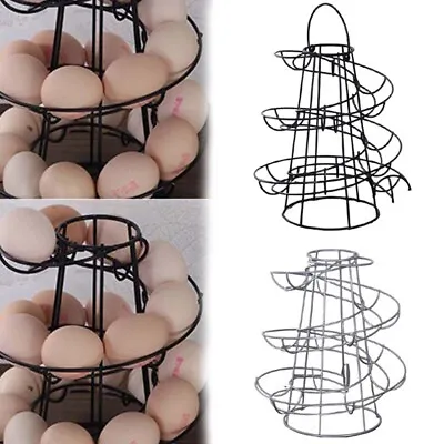 Spiral Egg Holder Stand Rack Holds Up To 18 Eggs Kitchen Storage New UK Creative • £9.39