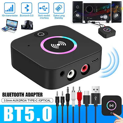 NFC Bluetooth Wireless V5.0 Transmitter Receiver Adapter Home Car Stereo RCA AUX • $9.19