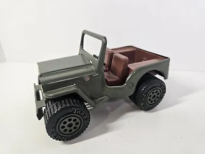 Vintage Tonka Army Military Green Jeep Truck Pressed Steel Metal 6  810094 • $29.99