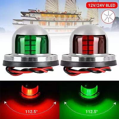 2pcs Marine Boat Yacht Pontoon 12V Stainless Steel LED Bow Navigation Lights Kit • $13.48