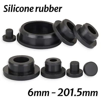 Silicone Rubber Round Hole Plugs Blanking End Cap Tube Pipe Insert Bung Black • $2.55