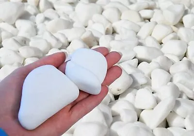 Decorative Garden Stones Marble EXTRA WHITE Pebbles Aggregates Landscaping Home • £132.81