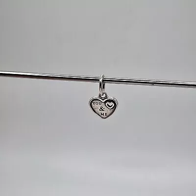 Genuine Pandora Dangle I Love You & Me Heart Charm ALE 925 #791430 • £25