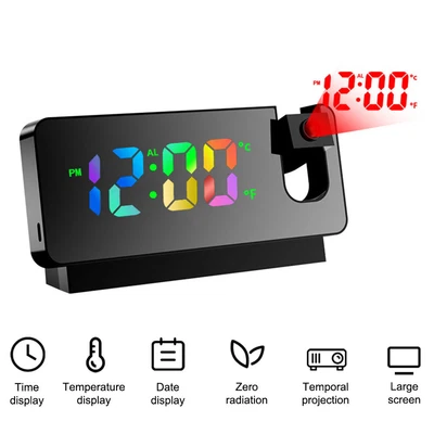 £11.69 • Buy LED Digital Projection Alarm Clock Temperature Snooze Dimmer Ceiling Projector