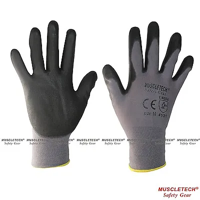 MUSCLETECH PU General Purpose Safety Work Gloves Mechanic Gloves 12 Pairs • $29.99