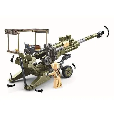 Building Blocks MOC Military WW2 M777 Light Artillery Gun Bricks Model Toys • $31.54