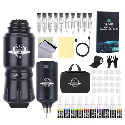 Wireless Tattoo Pen Machine Kit Complete With Power Supply Cartridge Needles Ink • $49.99